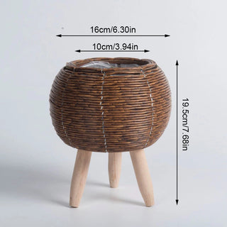 Woven Rattan Flower Pot