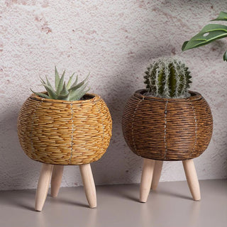 Woven Rattan Flower Pot